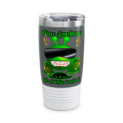 disc jockey - Ringneck Tumbler, 20oz (dark grey)