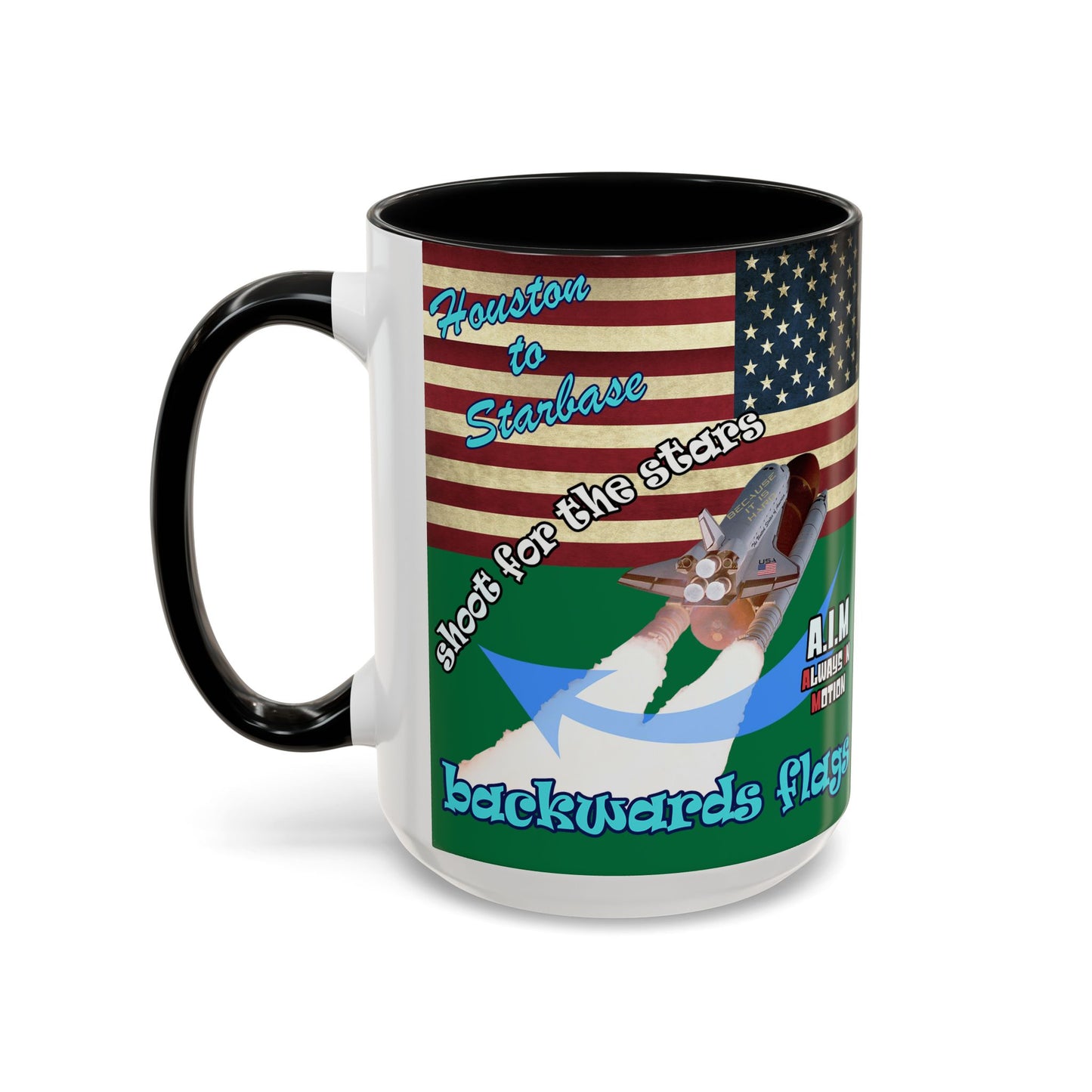 shoot for the stars - Accent Mug (dark green)