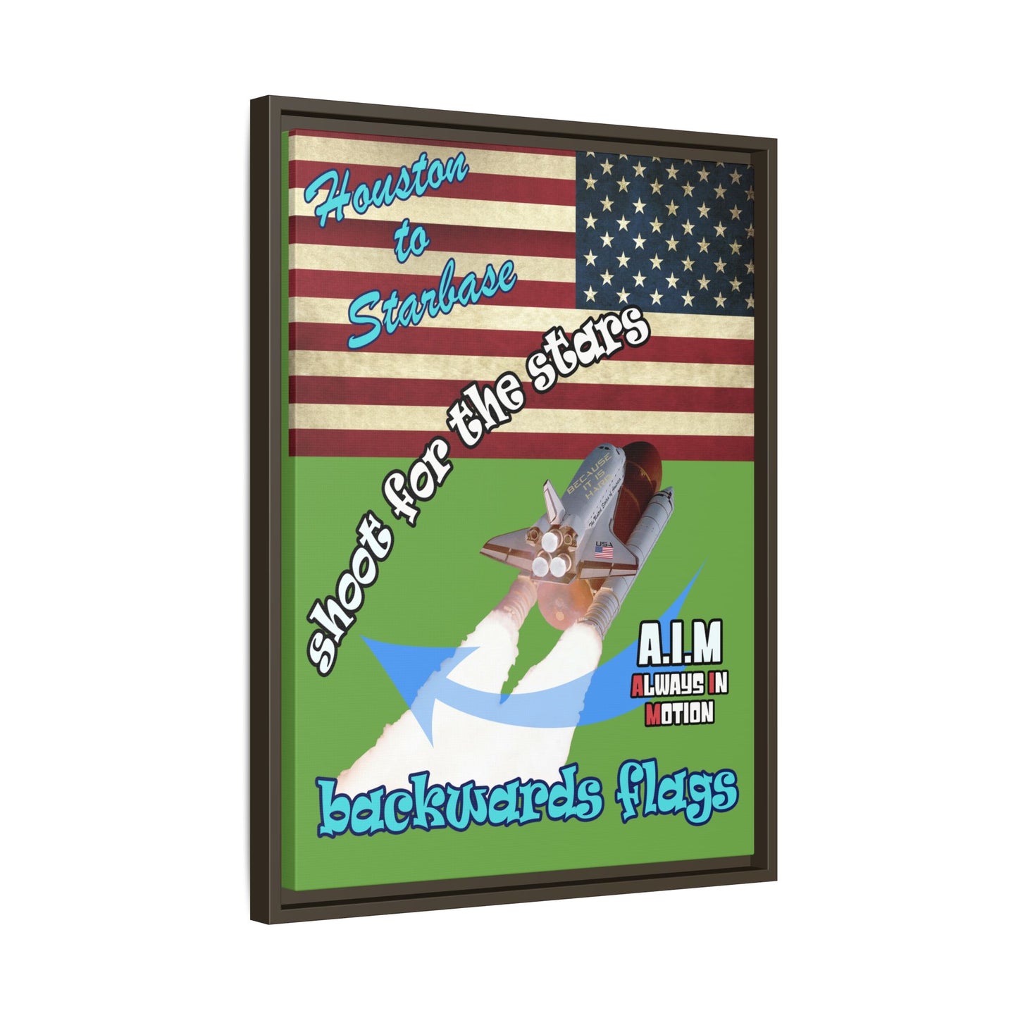 shoot for the stars - framed canvas art (green)