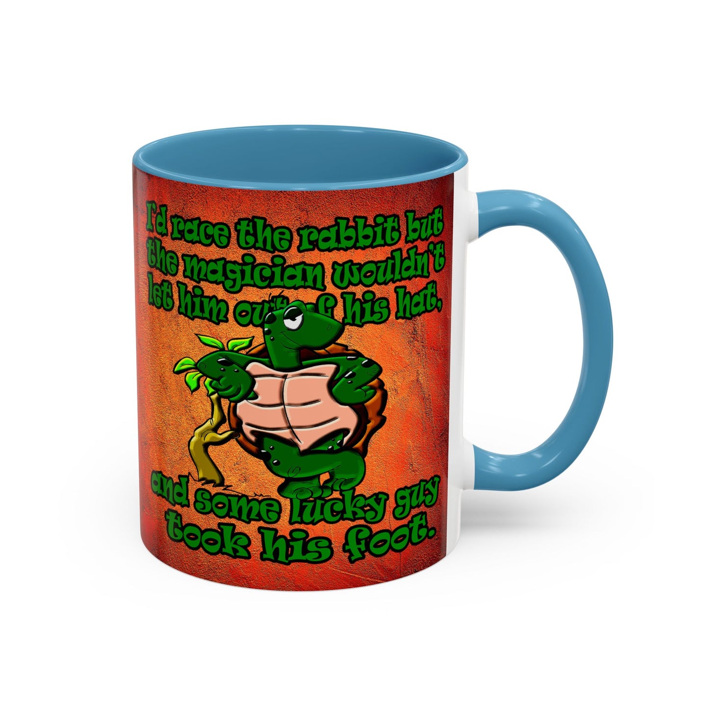 turtle race - Accent Mug (burnt orange)