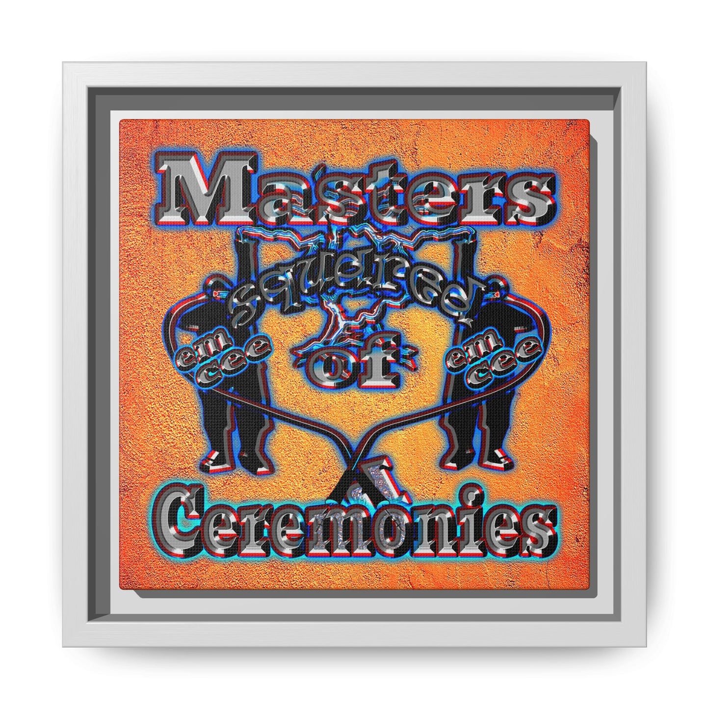 em cee squared - framed canvas art (burnt orange)