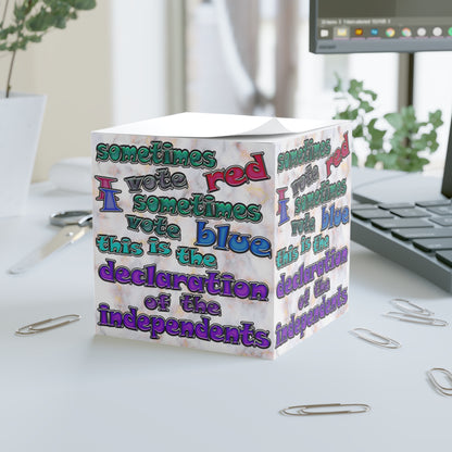 declaration of the independents - note cube (white marble)