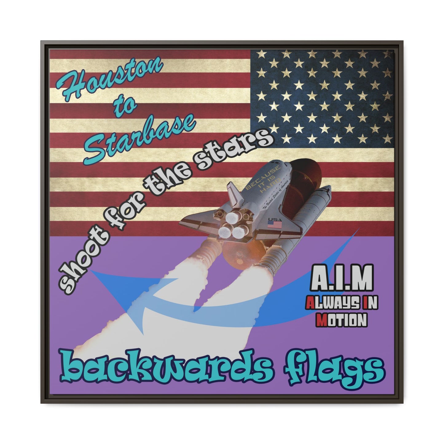 shoot for the stars - framed canvas art (light purple)