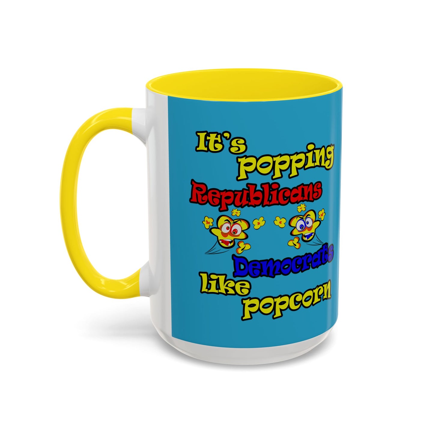 popping like popcorn - Accent Mug (turquoise)