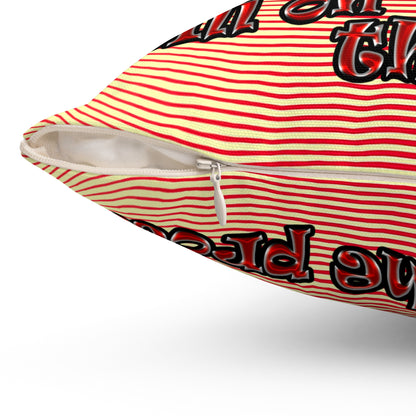 schrodinger's cat - Spun Polyester Square Pillow - (yellow-orange wave)