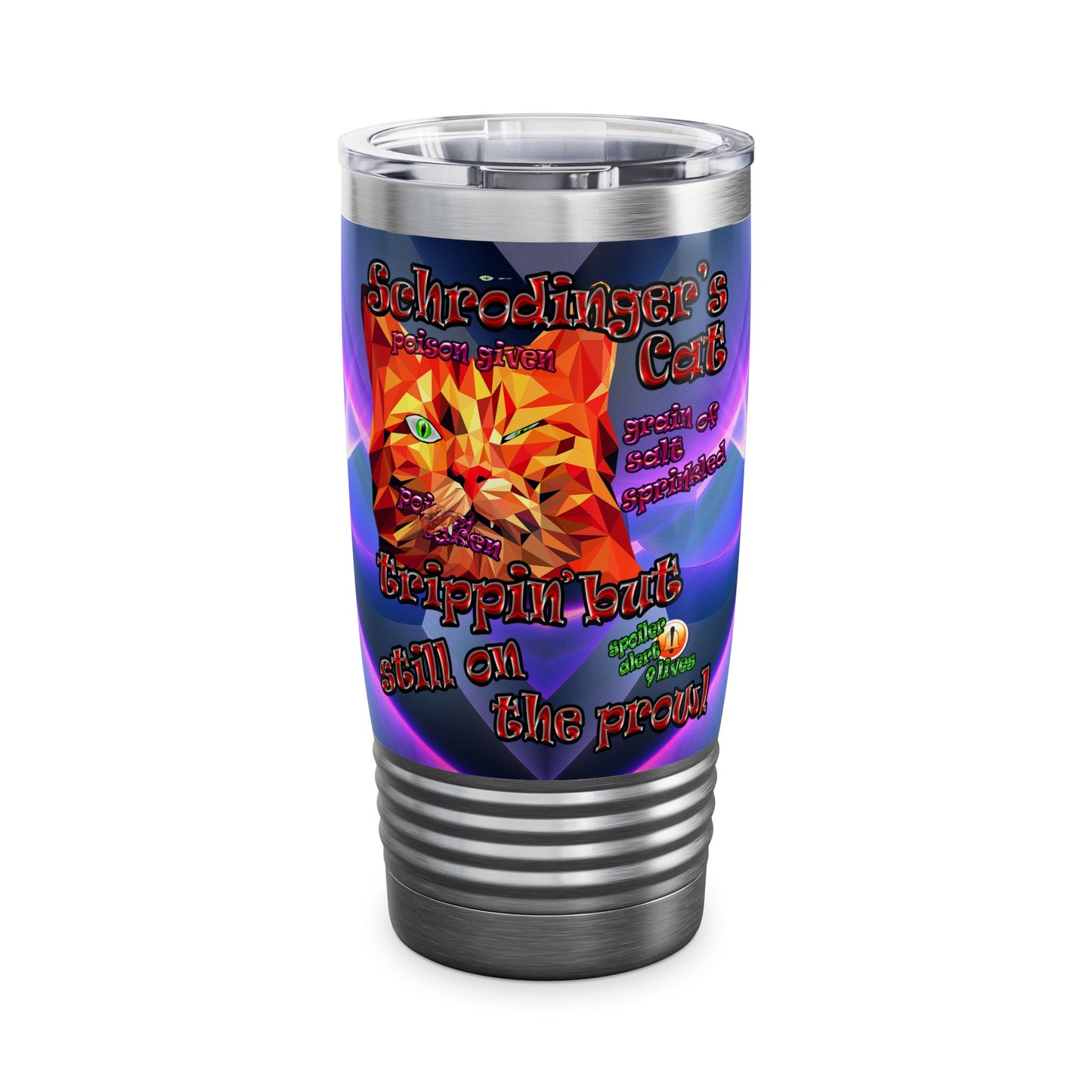 schrodinger's cat - Ringneck Tumbler, 20oz (grey-pink wave)