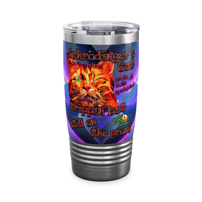 schrodinger's cat - Ringneck Tumbler, 20oz (grey-pink wave)