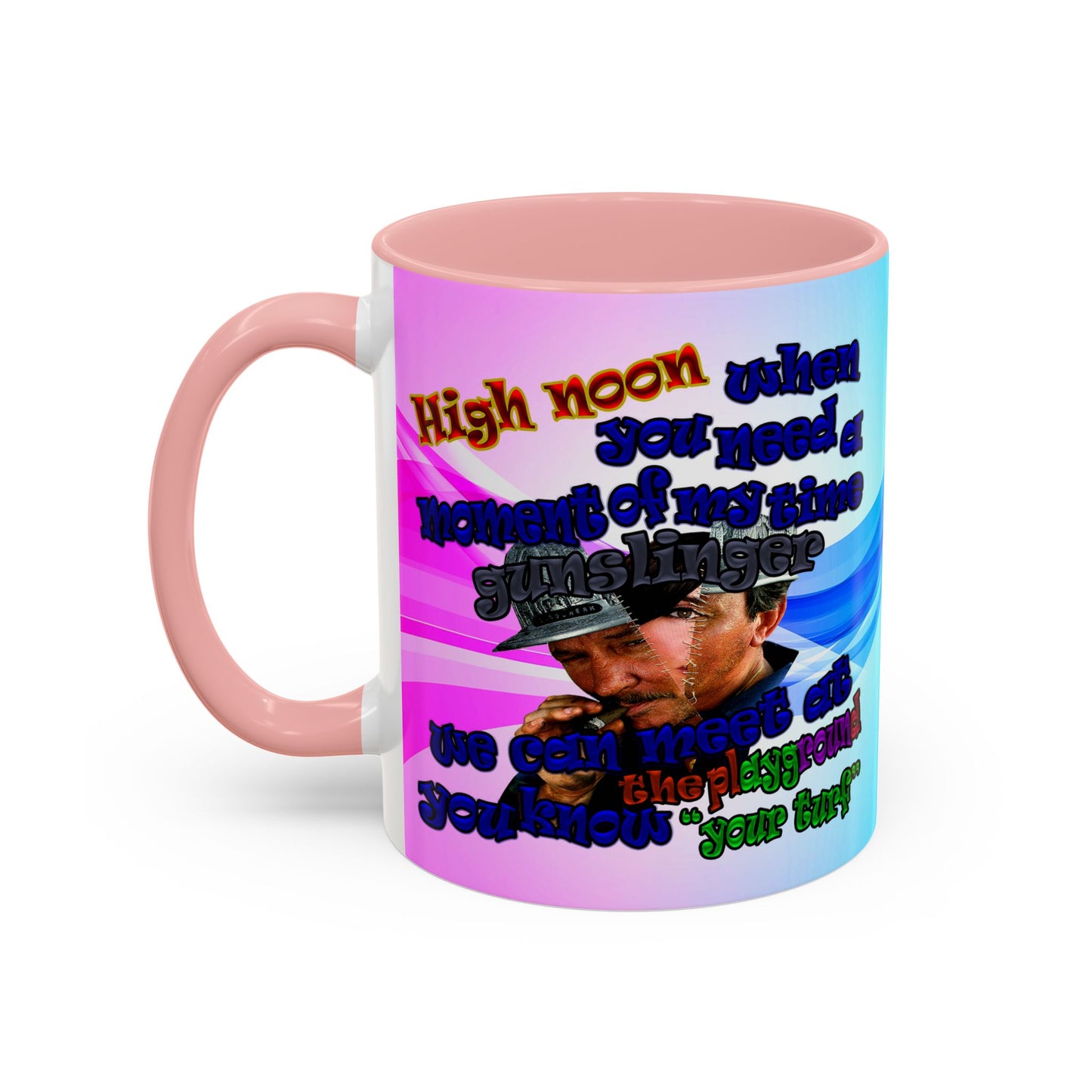 high noon - Accent Mug (light blue-pink wave)