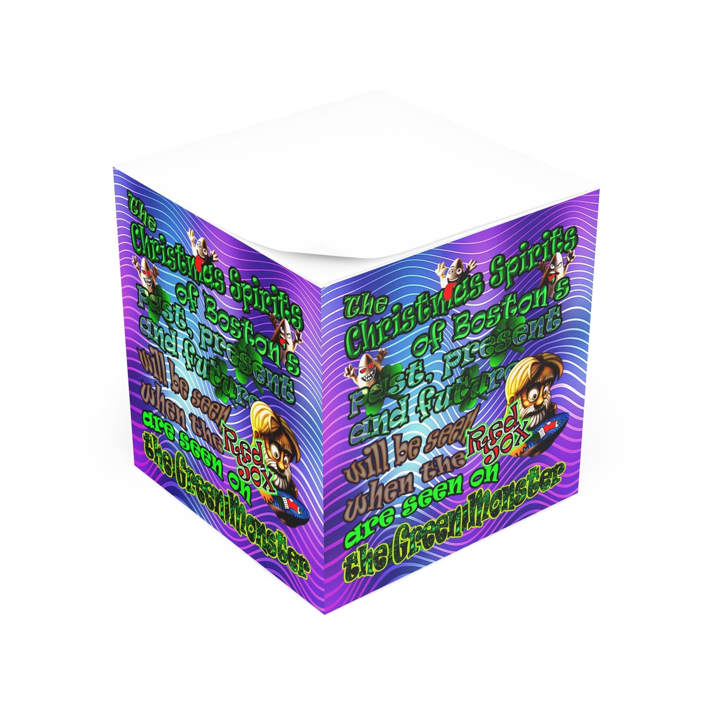 christmas spirits of boston - note cube (purple wave)