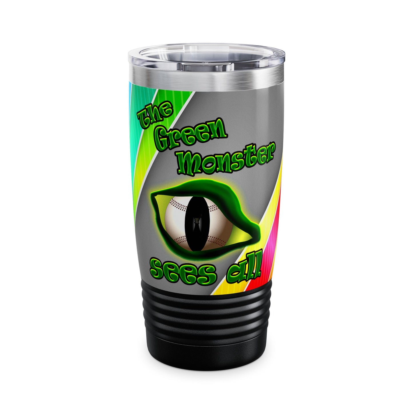 green monster - Ringneck Tumbler, 20oz (rainbow split)