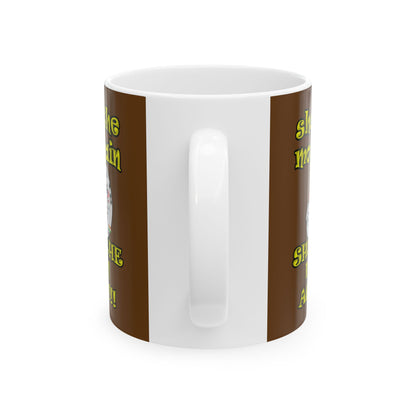 shoot the moon again - White Mug (brown)
