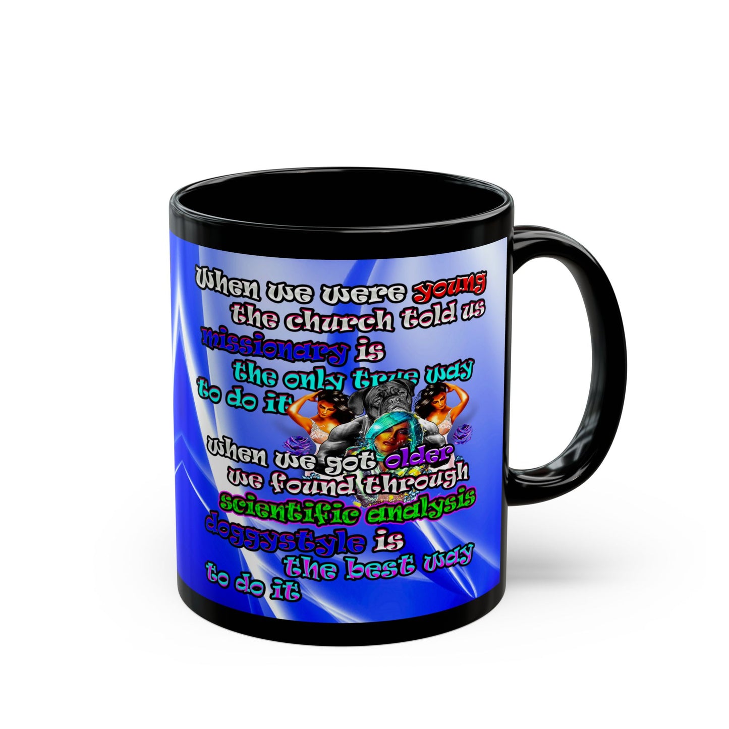 doggystyle - Black Mug (blue-white wave)