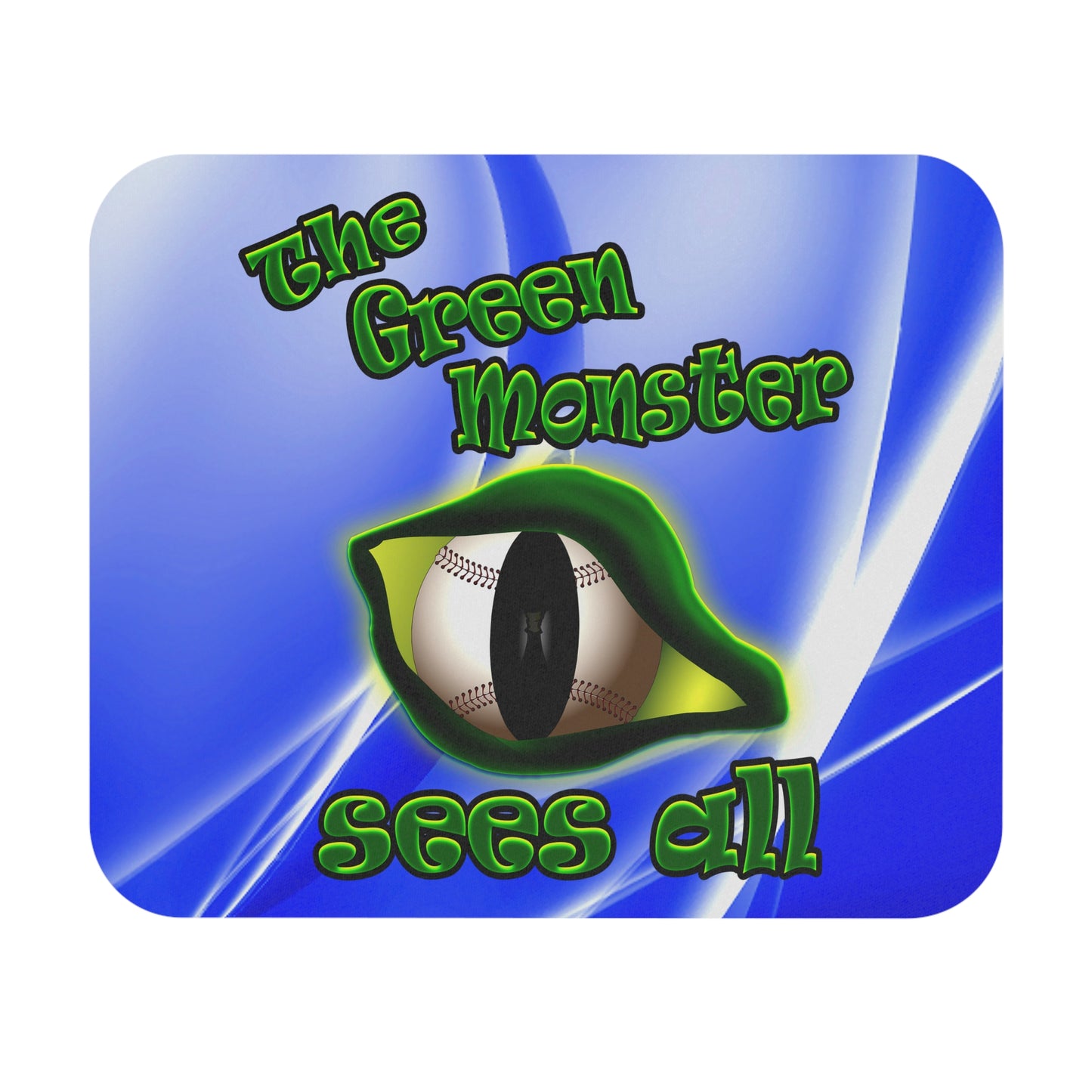 green monster - Mouse Pad (Rectangle) (blue-white wave)