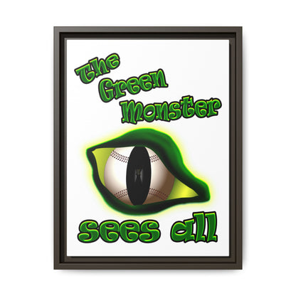 green monster - framed canvas art (white)