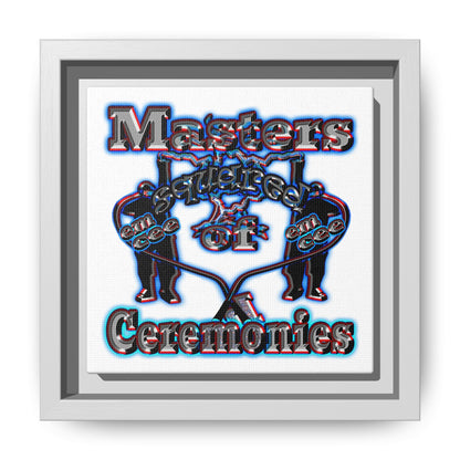 em cee squared - framed canvas art (white)