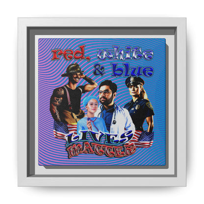 rw&b lives matter - framed canvas art (light blue-purple wave)