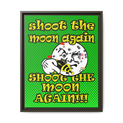shoot the moon again - framed canvas art (logo green)