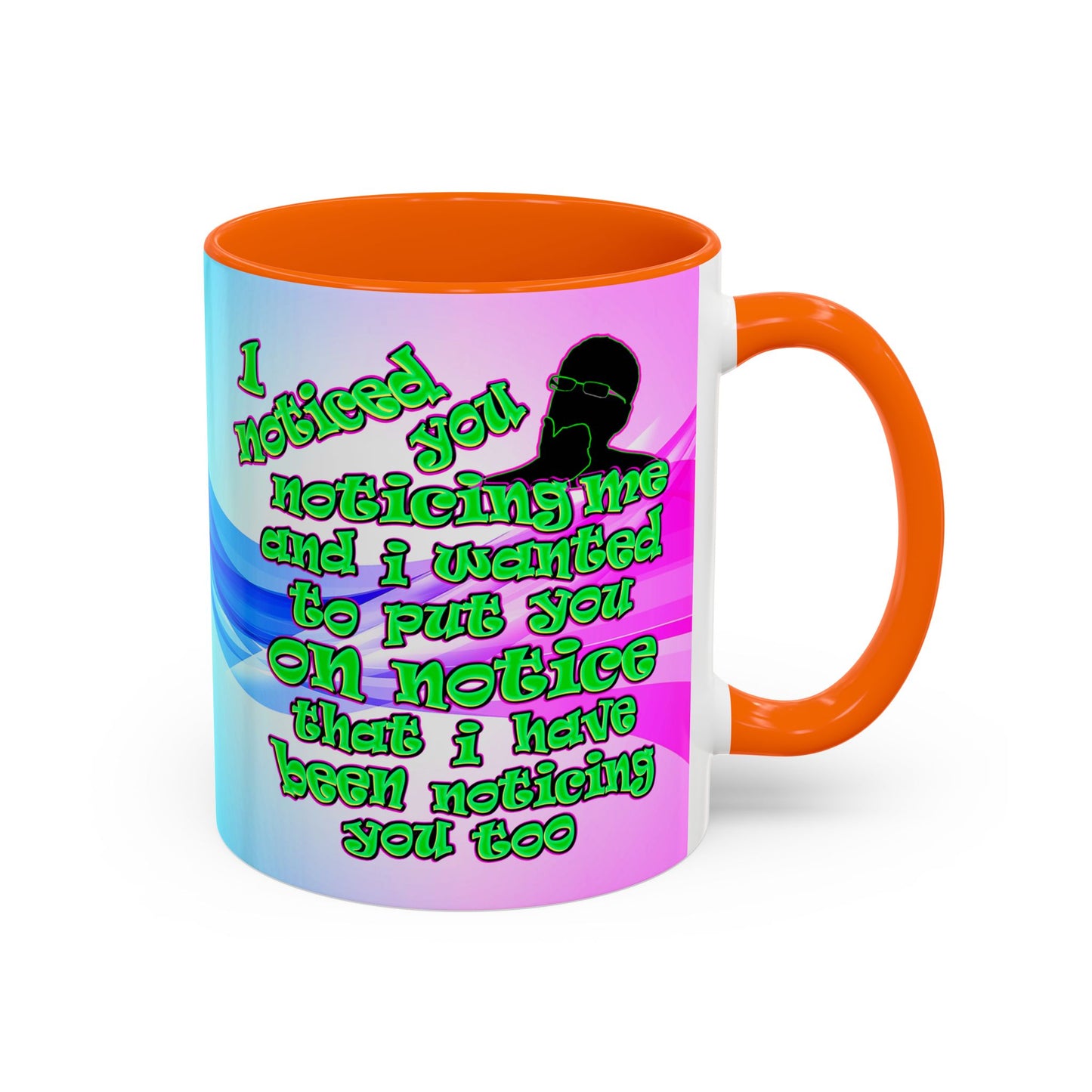 noticed you noticing - Accent Mug (light blue-pink wave)