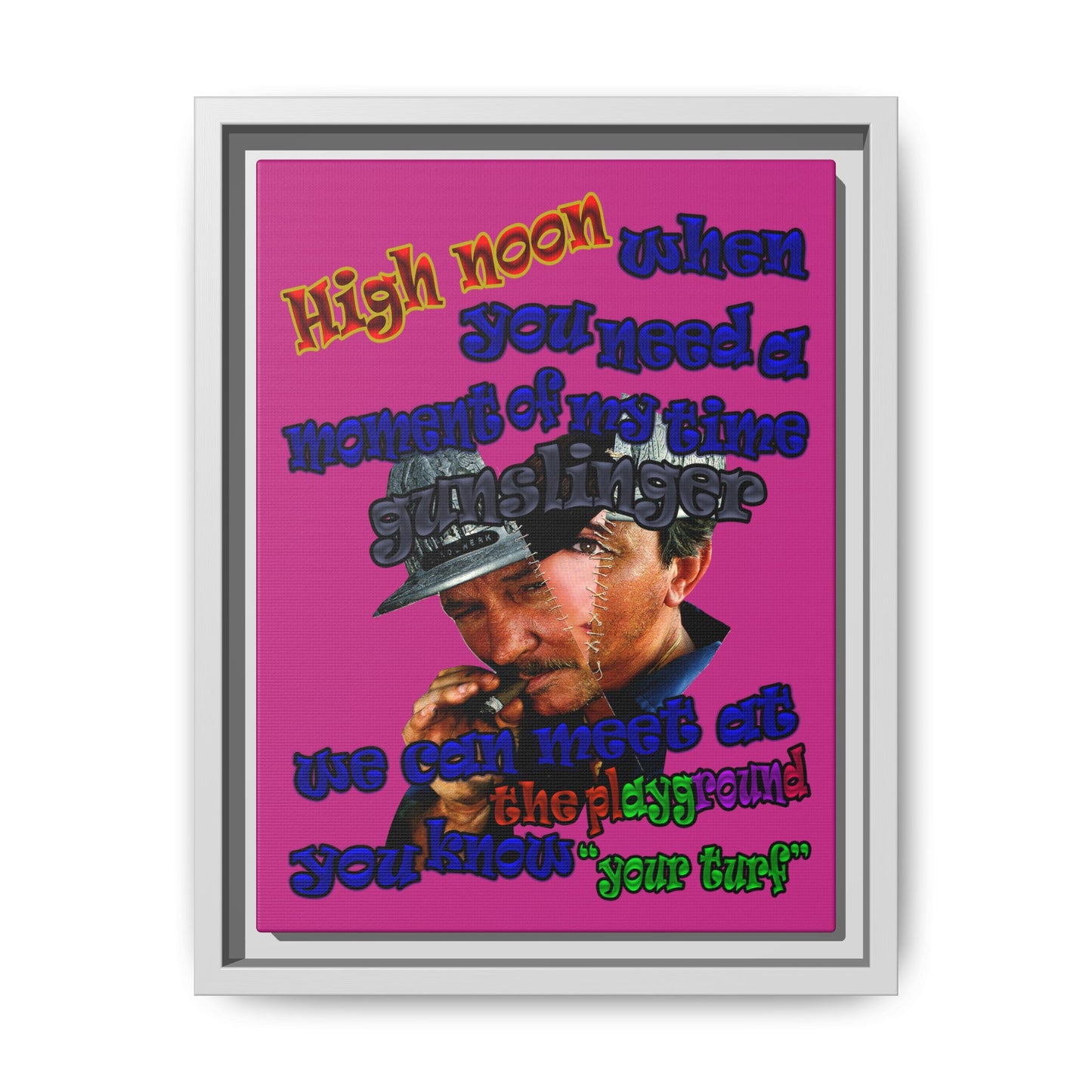 high noon - framed canvas art (pink)