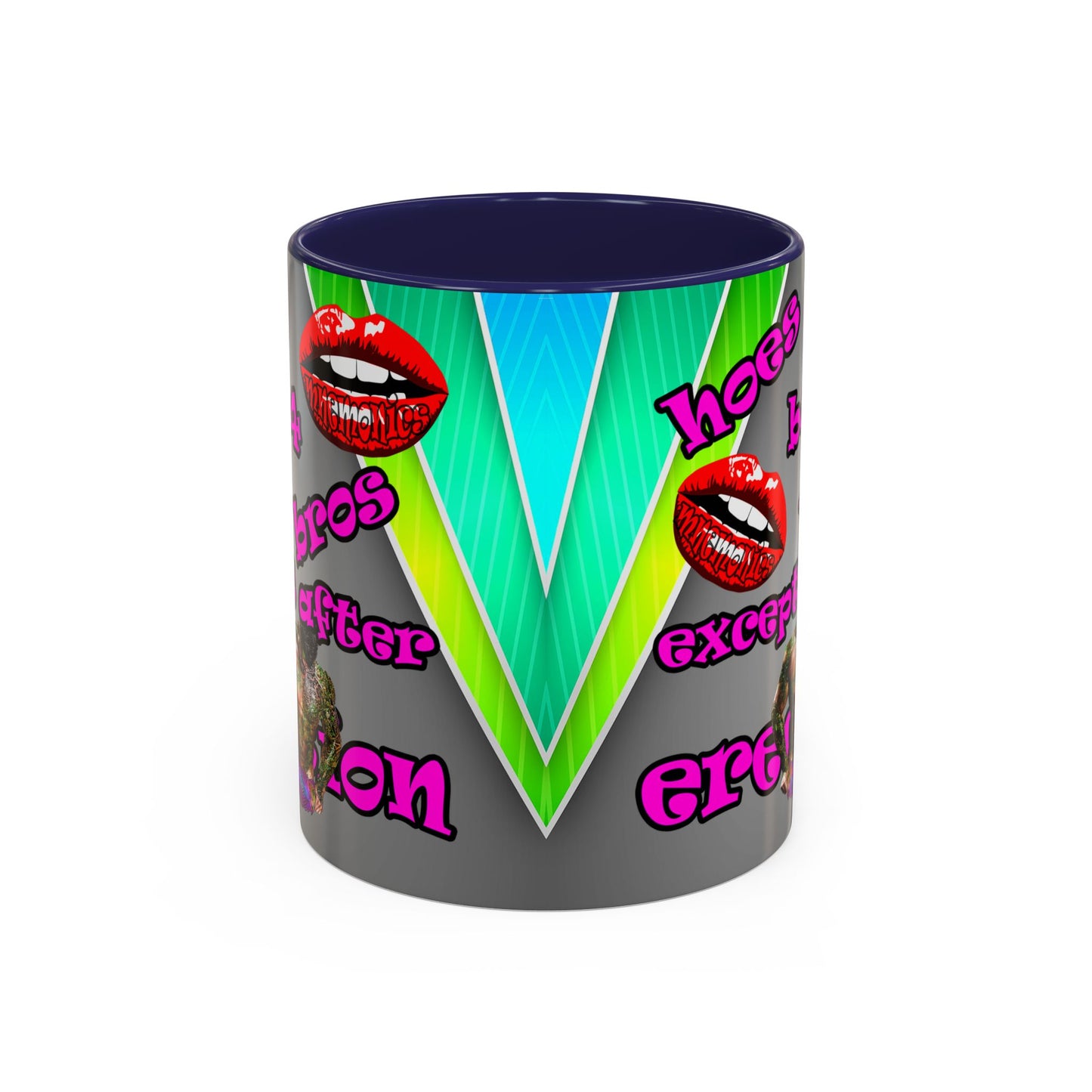 hoes b4 bros - Accent Mug (rainbow split)