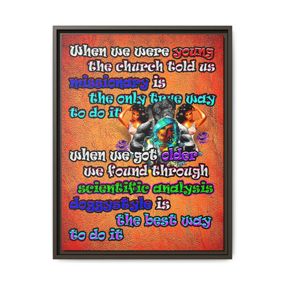 doggystyle - framed canvas art (burnt orange)