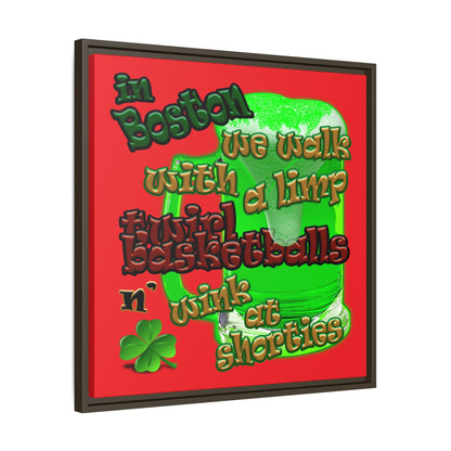 celtics logo - framed canvas art (red)