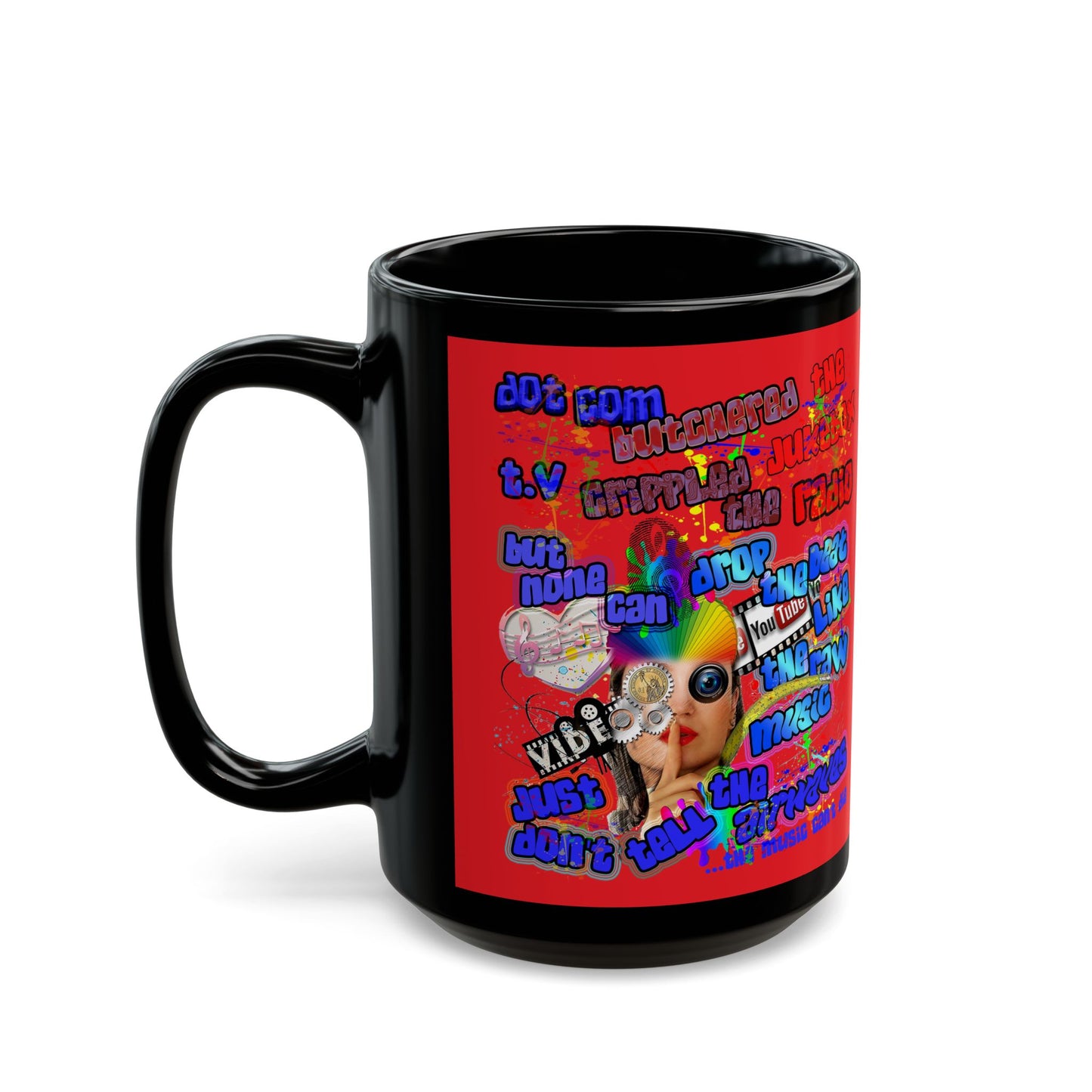 drop the beat - Black Mug (red)