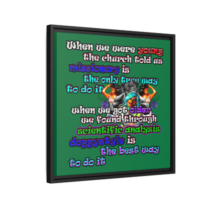 doggystyle - framed canvas art (dark green)