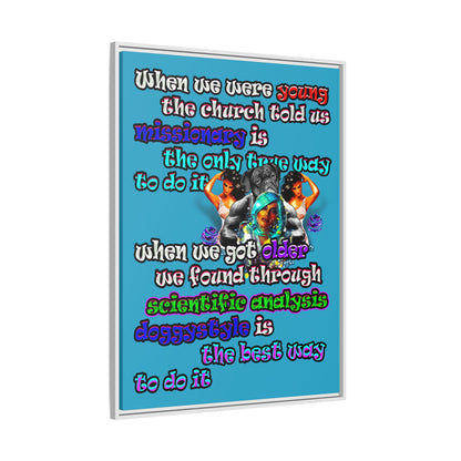 doggystyle - framed canvas art (turquoise)