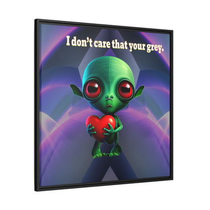 I don't care that your grey - framed canvas art (grey-pink wave)