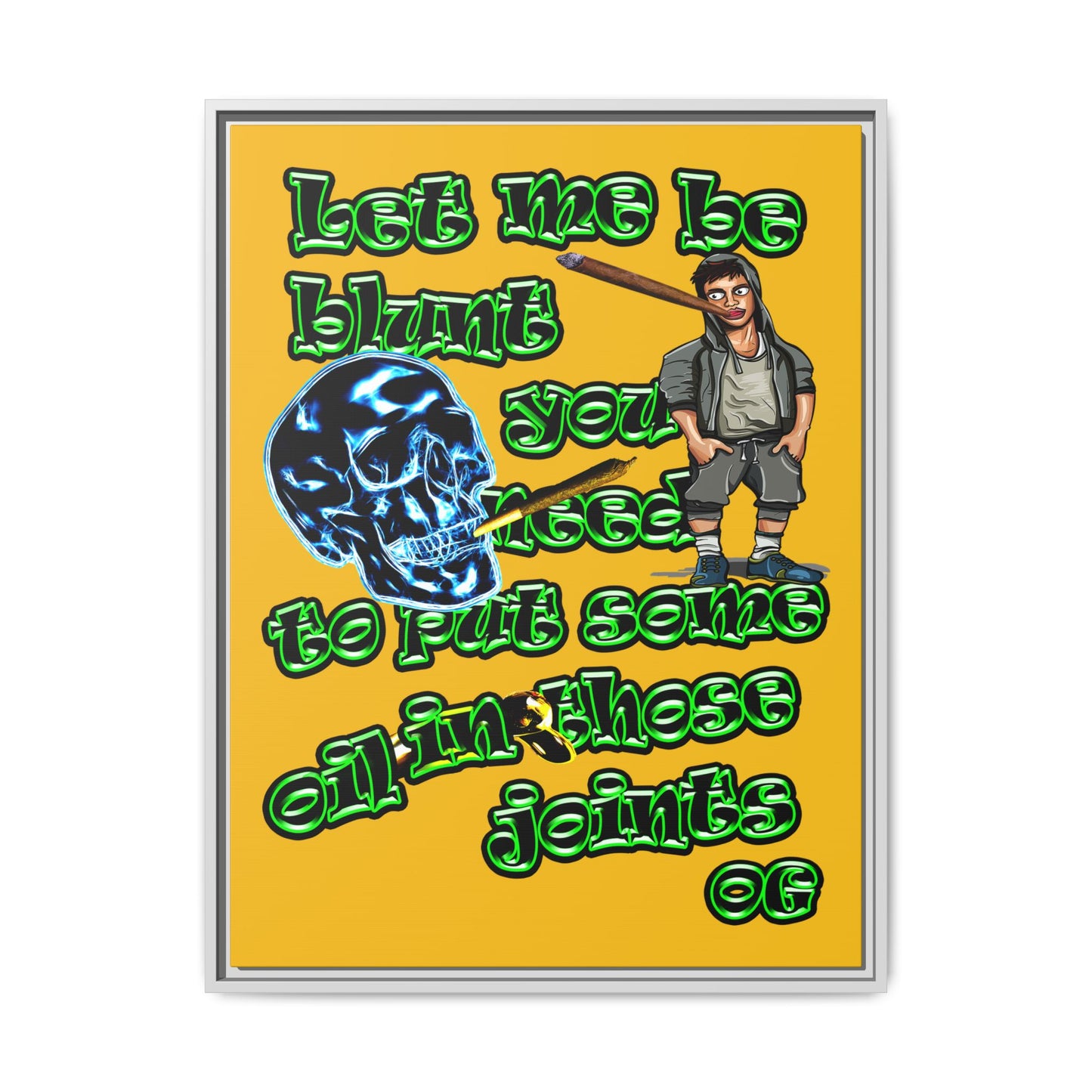 og - framed canvas art (yellow)
