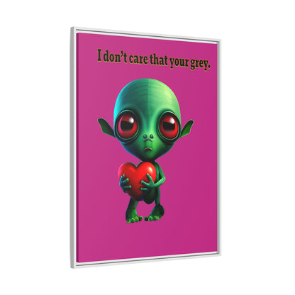 I don't care that your grey - framed canvas art (pink)