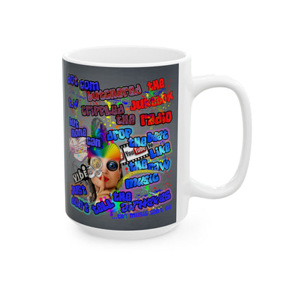 drop the beat - White Mug (grey-light grey)