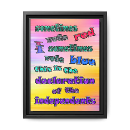 declaration of the independents - framed canvas art (color blur)