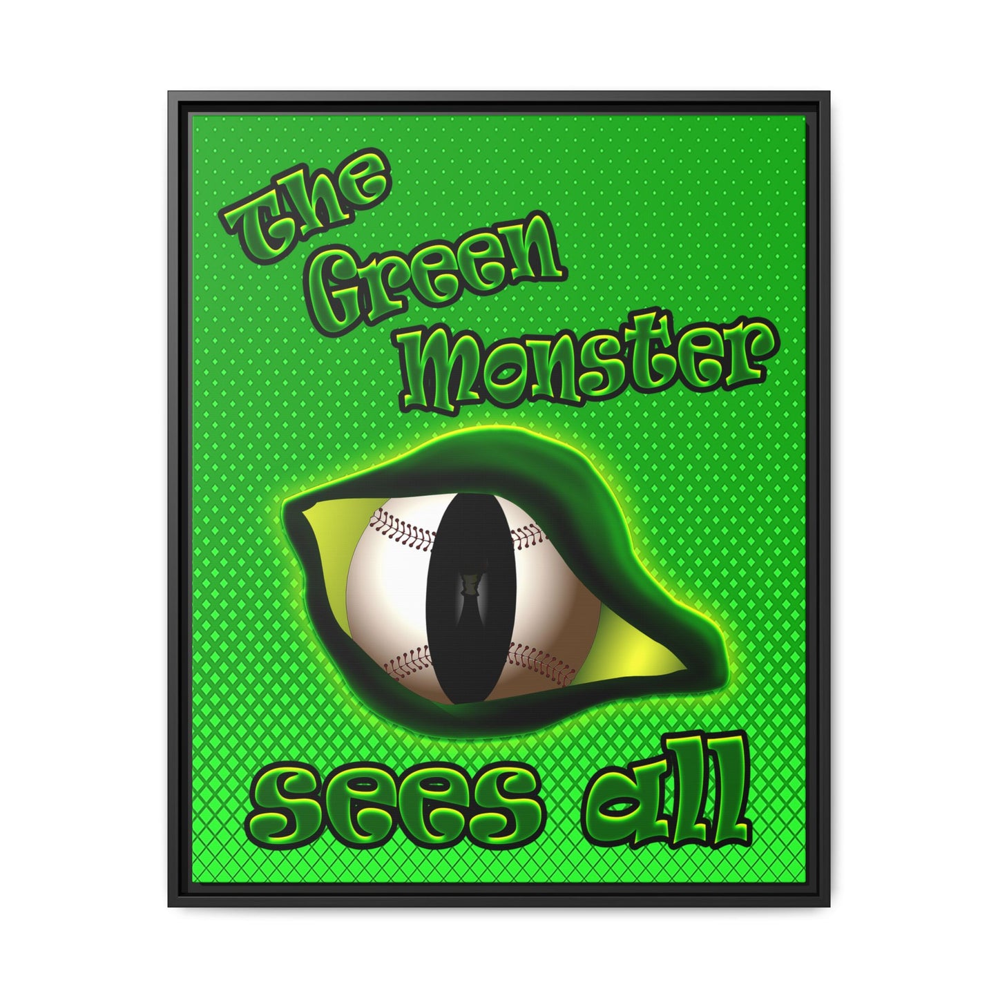 green monster - framed canvas art (logo green)