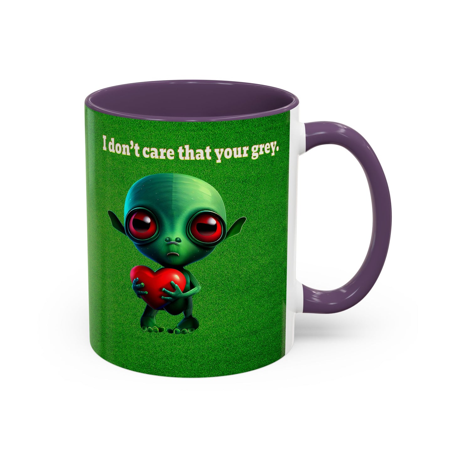 I don't care that your grey - Accent Mug (green turf)