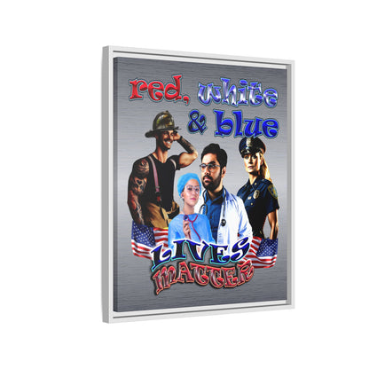 rw&b lives matter - framed canvas art (brushed nickel)
