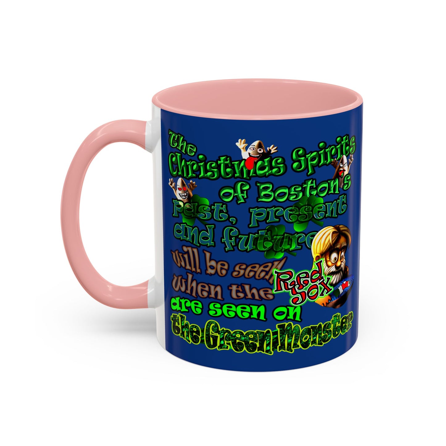 christmas spirits of boston - Accent Mug (dark blue)