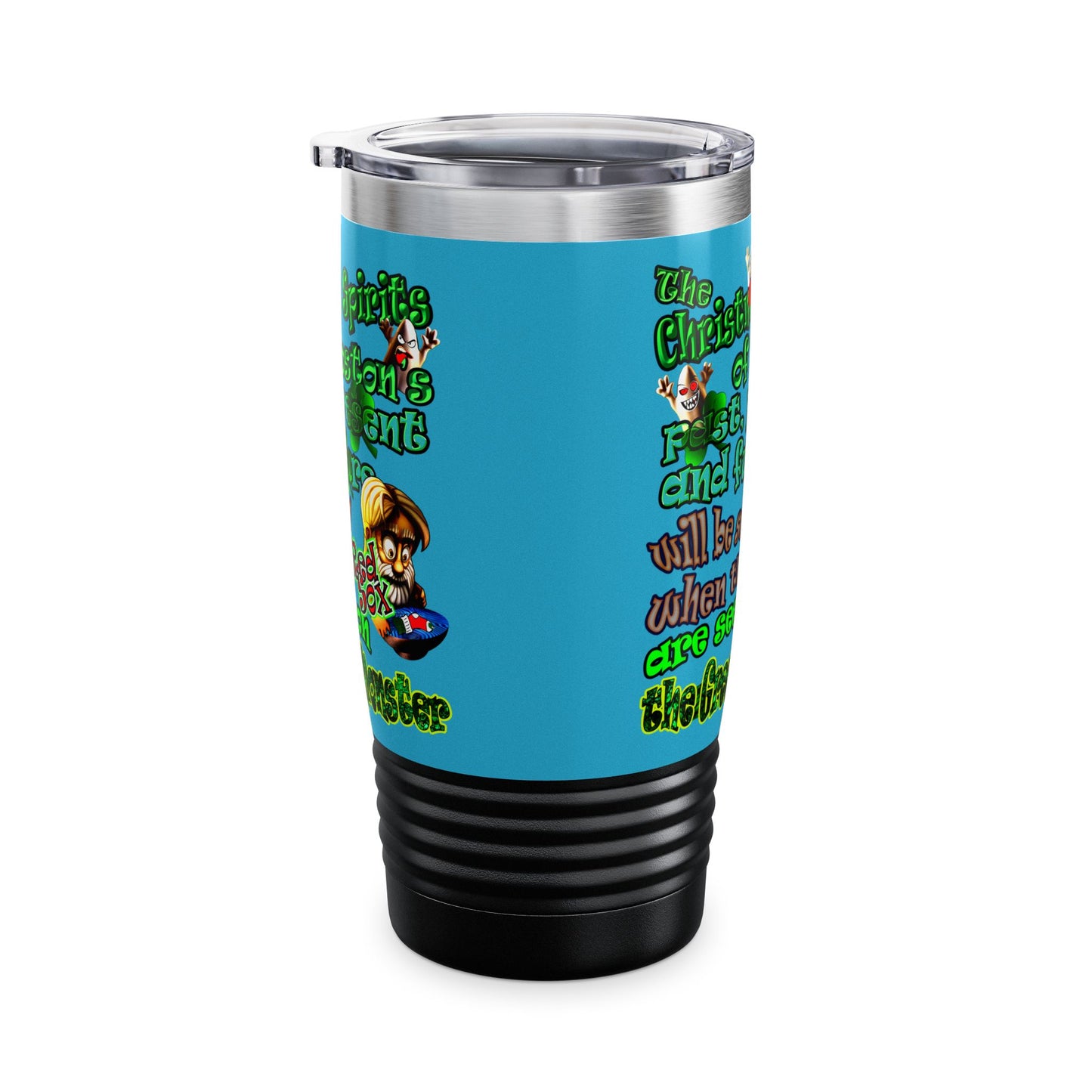christmas spirits of boston - Ringneck Tumbler, 20oz (turquoise)
