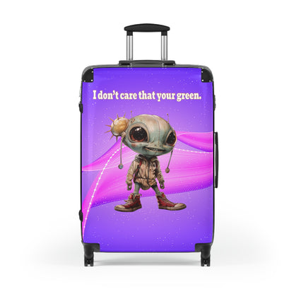 I don't care that your green - Suitcase (purple-pink wave)