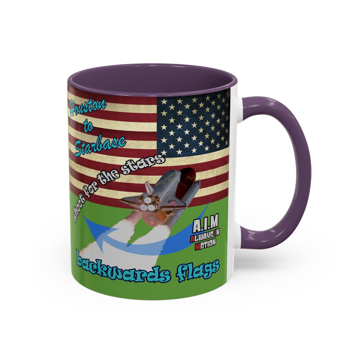shoot for the stars - Accent Mug (green)