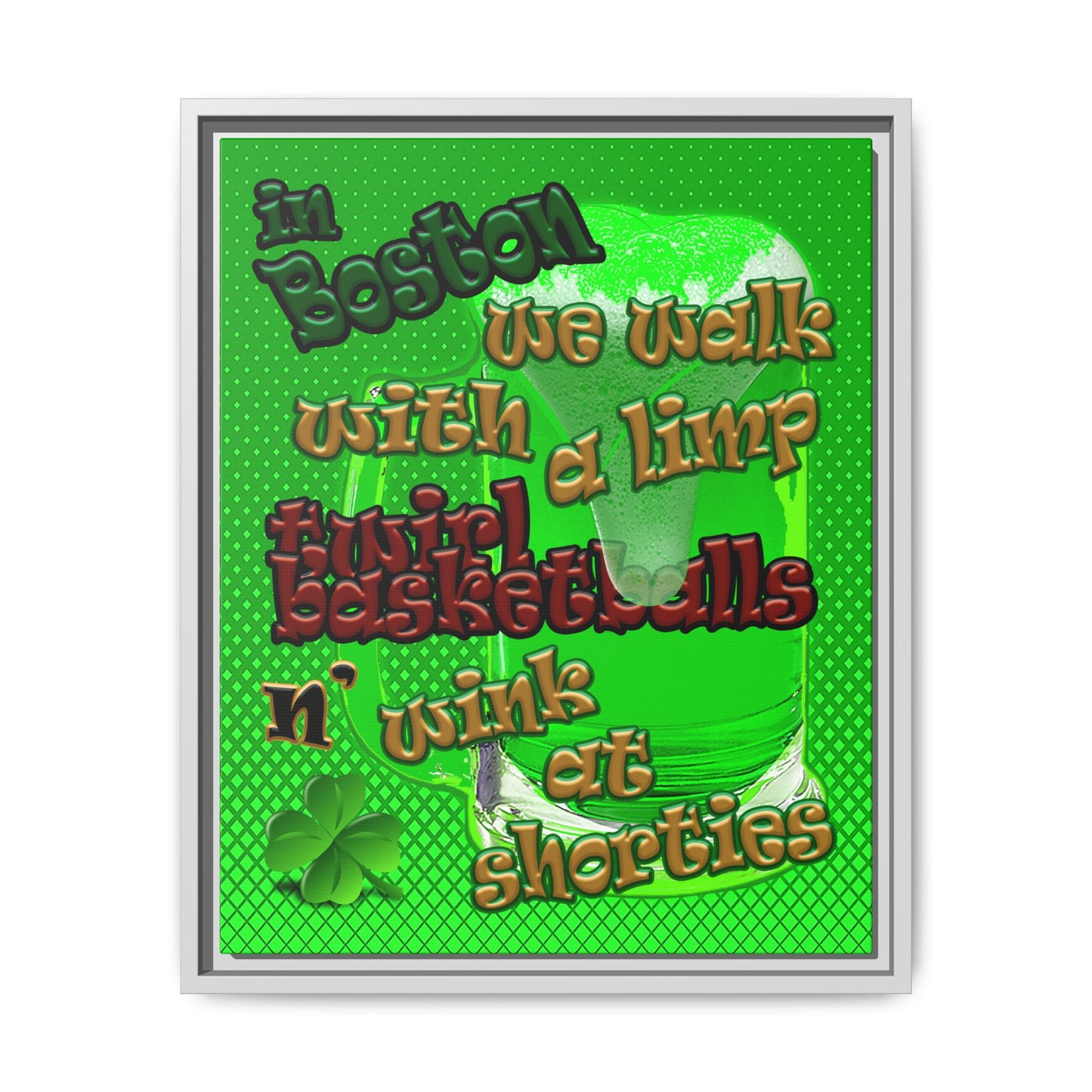 celtics logo - framed canvas art (logo green)
