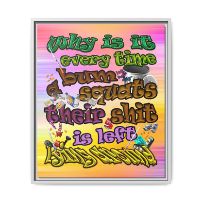 the bum's shit - framed canvas art (color blur)
