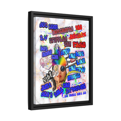 drop the beat - framed canvas art (white marble)