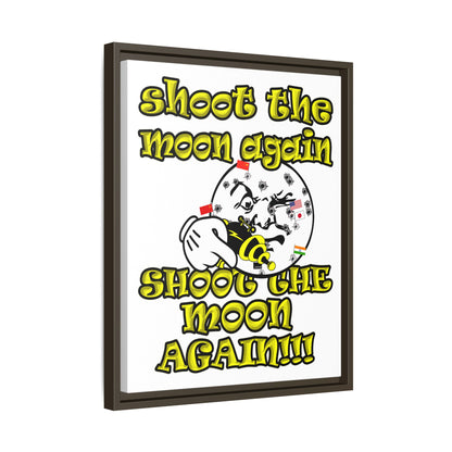 shoot the moon again - framed canvas art (white)