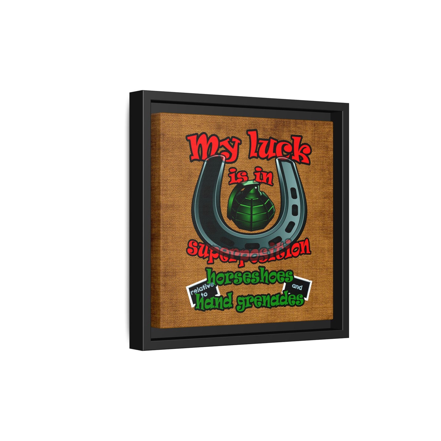 my luck - framed canvas art (brown papyrus)