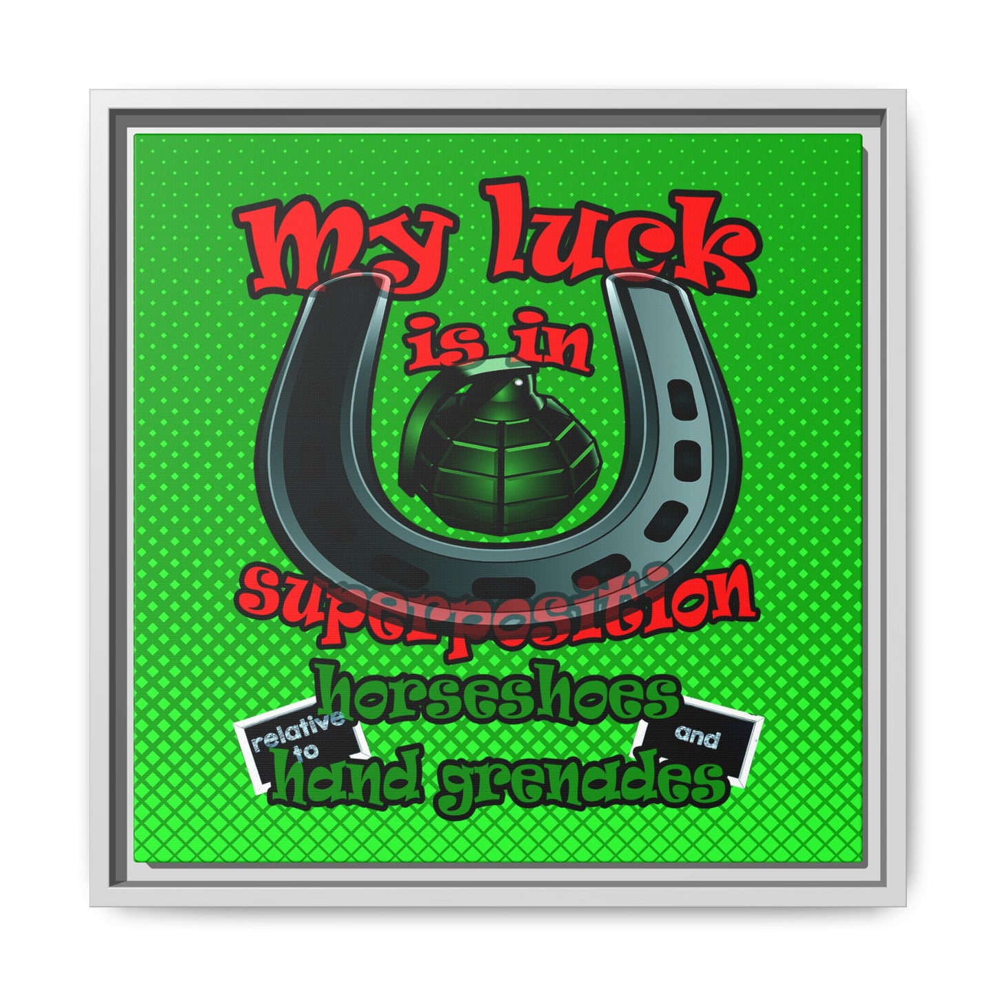 my luck - framed canvas art (logo green)