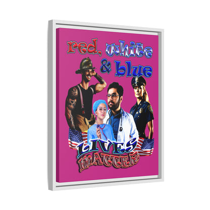 rw&b lives matter - framed canvas art (pink)