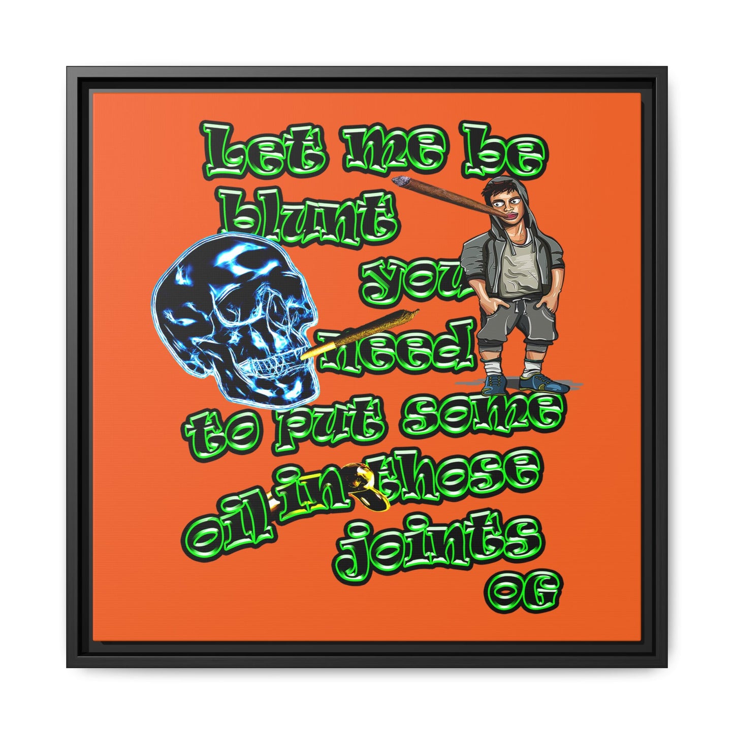 og - framed canvas art (orange)