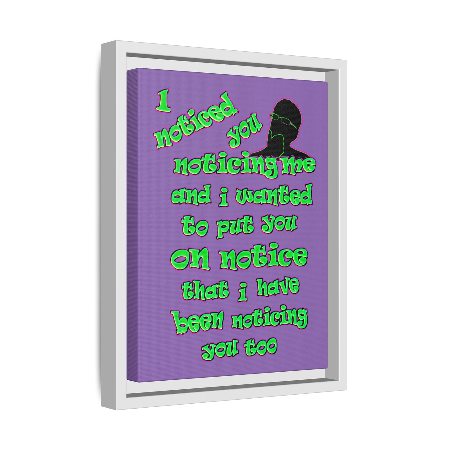 noticed you noticing - framed canvas art (light purple)